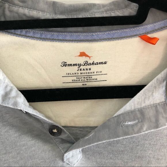 Men’s Tommy Bahama Island Modern Fit SS Polo Gray - Picture 5 of 6